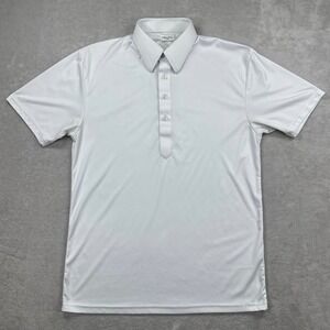 Collars & Co. Dress Collar Polo Mens Large White Short Sleeve Performance Casual